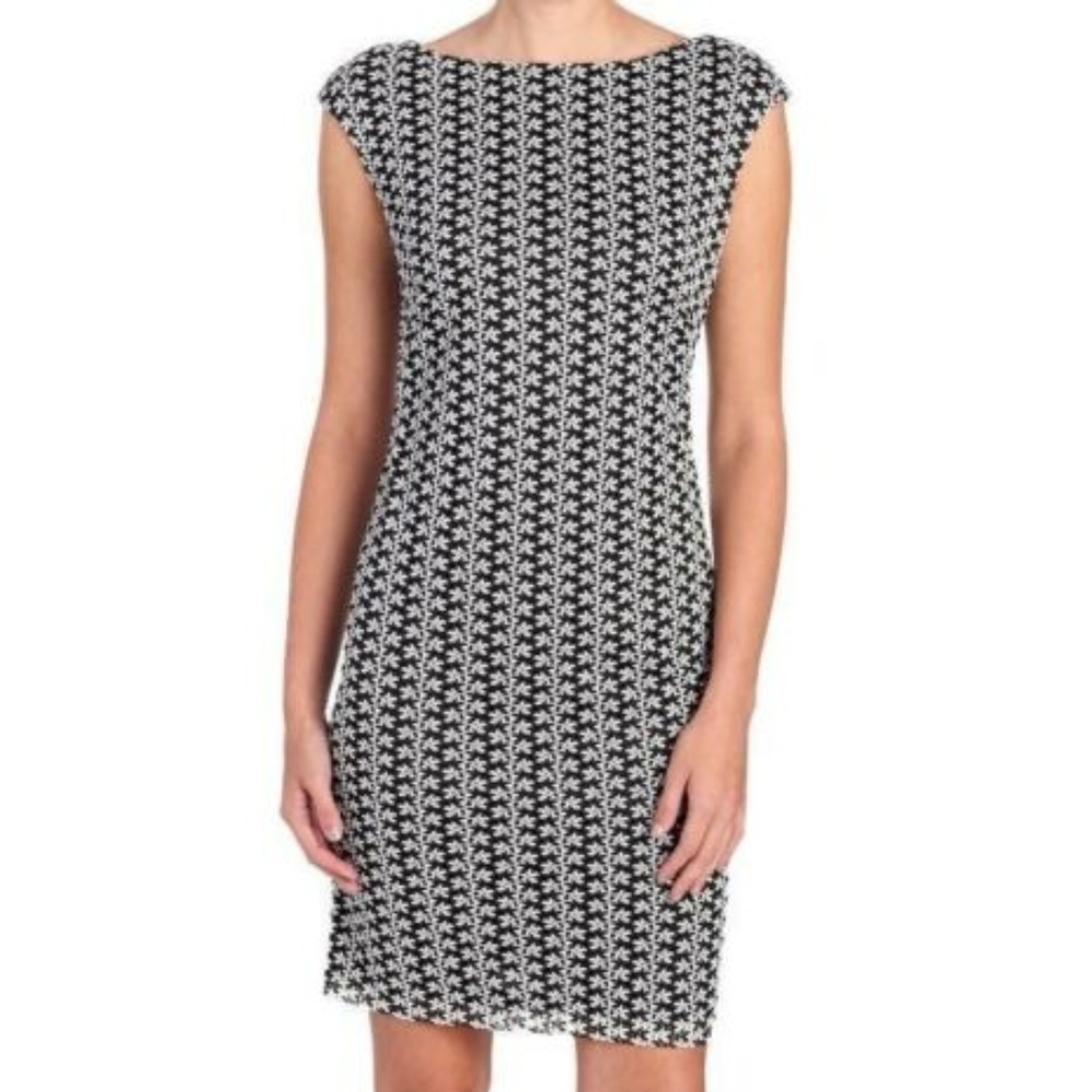 Chaps Floral Lace Jacquard Design Sheath Dress